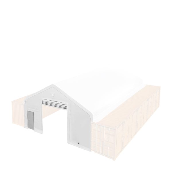 TMG Industrial Front & Back End Wall Kit, Custom Cut for TMG-ST3041CV and TMG-ST3041CE Container Peak Roof Shelter Pro Series, Front wall with mechanical rollup door, Steel Man Door, Rear closed wall, 17 oz PVC, TMG-ST30CFB For Discount - Image 5