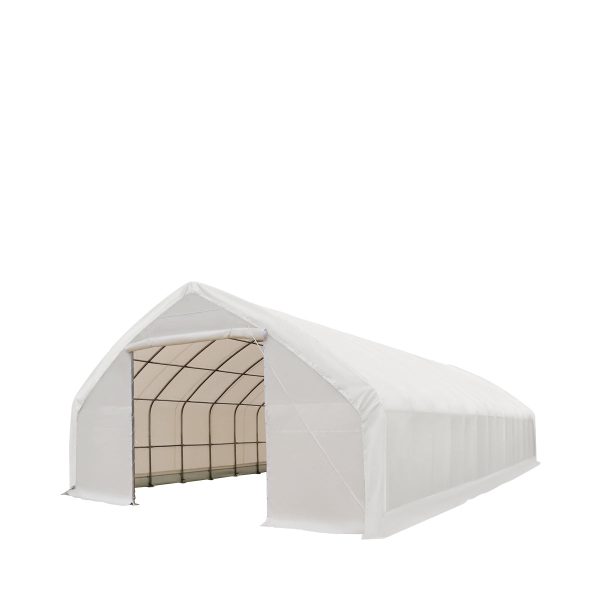 TMG Industrial 30  x 70  Straight Wall Peak Ceiling Storage Shelter with Heavy Duty 11 oz PE Cover & Drive Through Doors, TMG-ST3070E(Previously ST3070) Sale - Image 5