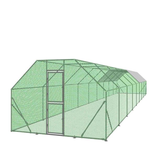 TMG Industrial 10’ x 60’ Wire Mesh Chicken Run Shelter Coop, Galvanized Steel, 600 Sq-Ft, Lockable Gate, PVC Coated Mesh, TMG-CRS1060 Fashion