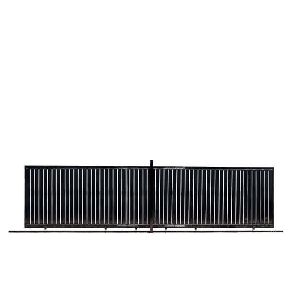 TMG Industrial 25-ft Driveway Privacy Sliding Wrought Iron Gate, Fully Welded Structure & Panels, In-Ground Rail Track, TMG-MGS25 Fashion