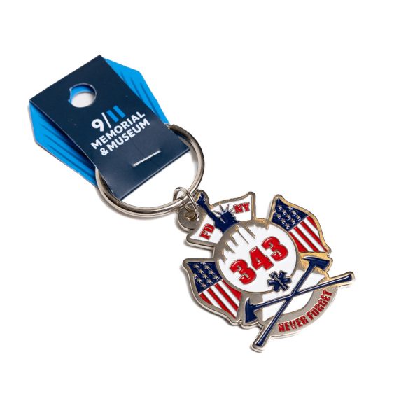 FDNY Shield Keychain - Red, White and Blue For Discount - Image 2