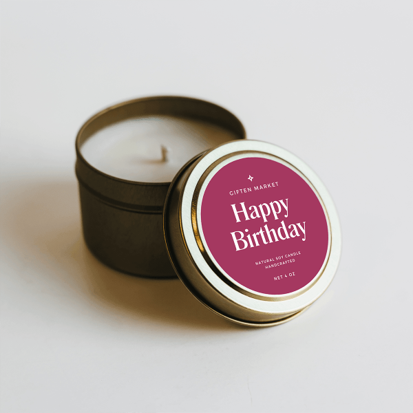 Happy Birthday Gold Travel Candle Online now - Image 4