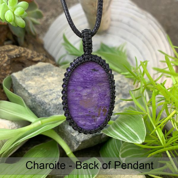 Charoite Macramé Pendant Necklace Sale - Image 3
