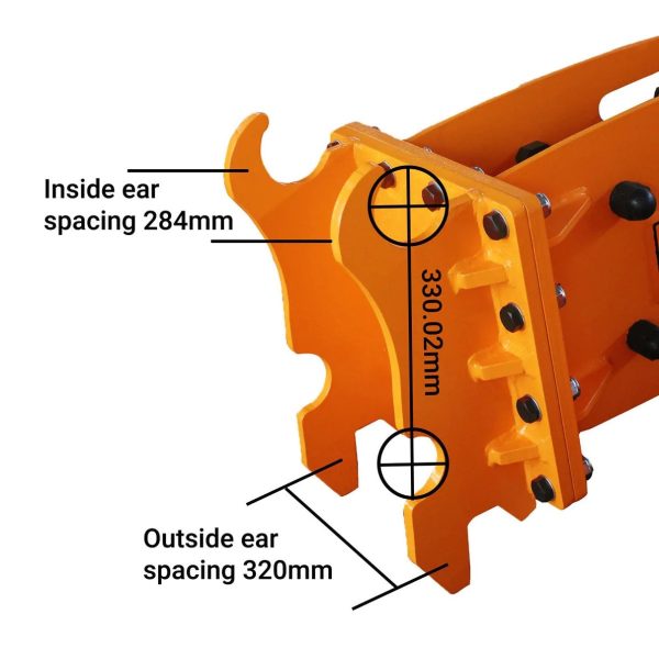 TMG Industrial 6-9 Ton Excavator Backhoe Hydraulic Breaker, Quick Change (Q C) Lugging, 3” Moil Point Chisel, 785 J Impact Energy, TMG-HB90Q Sale - Image 3