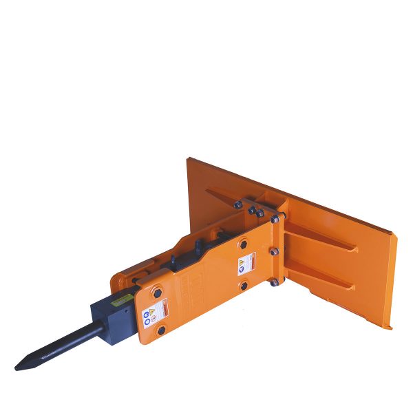 TMG Industrial 30-70 HP Skid Steer Hydraulic Breaker, 2” Moil Point Chisel, 350 J Impact Energy, Universal Mount, TMG-HB53S Online now