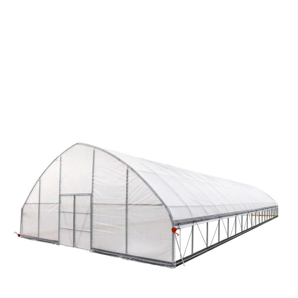 TMG Industrial 30’ x 80’ Tunnel Greenhouse Grow Tent w 6 Mil Clear EVA Plastic Film, Cold Frame, Hand Crank Roll-Up Sides, Peak Ceiling Roof, TMG-GH3080 on Sale