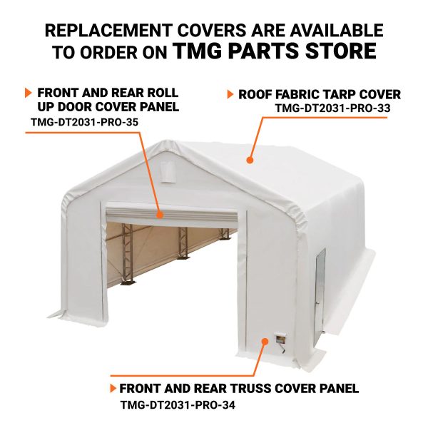 TMG Industrial Pro Series 20  x 30  Dual Truss Storage Shelter with Heavy Duty 17oz PVC Cover, TMG-DT2031-PRO (Previously DT2030-PRO) on Sale - Image 4