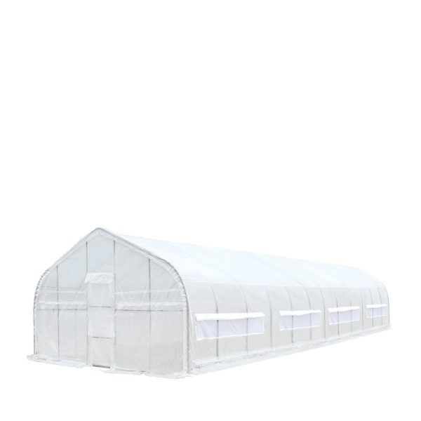 TMG Industrial 20’ x 60’ Tunnel Greenhouse Grow Tent w 12 Mil Ripstop Leno Mesh Cover, Cold Frame, Roll-up Windows, Peak Ceiling Roof, TMG-GH2060 Sale - Image 3