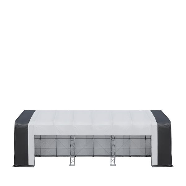 TMG Industrial 80’ x 33’ Dual Truss Storage Shelter Workshop, (3) 19’ Wide Drive-Through Openings, Scaffolding-Style Door Frame Support, TMG-DT3380 Cheap - Image 2