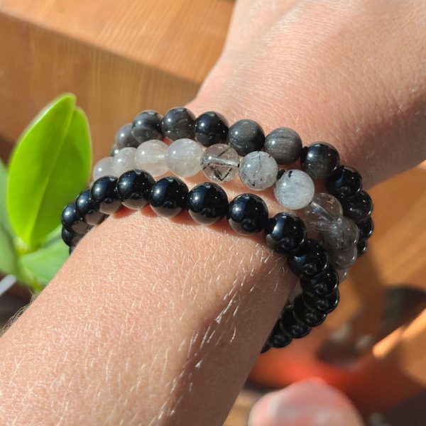 Energy Protection 3-PC Crystal Mala Bracelet Set For Sale