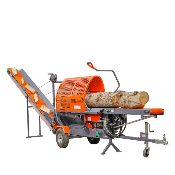 TMG Industrial Firewood Log Splitter Processor Conveyor, 24  x 15  Log Capacity, 14 HP Kohler Engine, 18” STIHL Chainsaw, TMG-GLS20 Supply