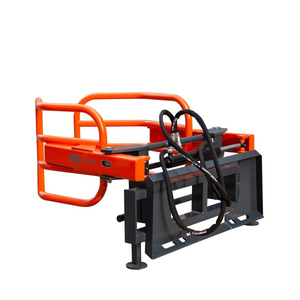 TMG Industrial 72” Skid Steer Hydraulic Round Bale Gripper Squeeze, 2500 lb Capacity, 35” Depth, Dual Kickstands, Tubular Arms, Universal Quick-Mount, TMG-SBG72 Sale - Image 5