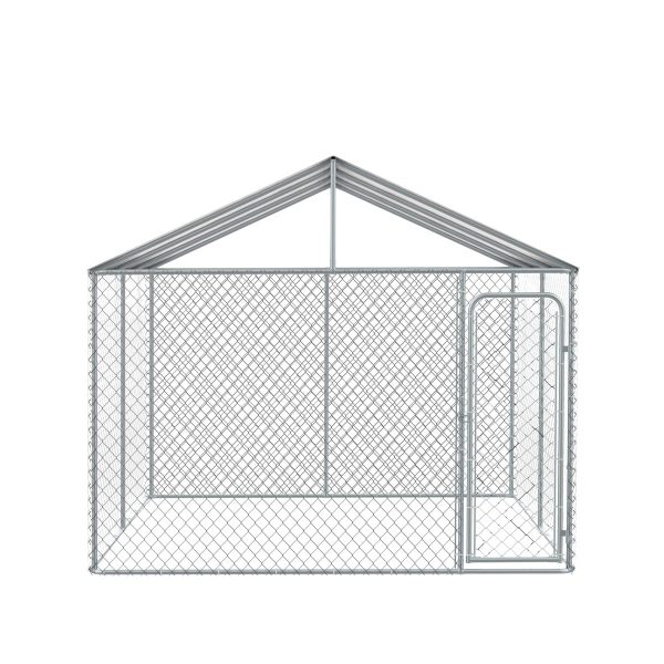 TMG Industrial 10’ x 10’ Outdoor Dog Kennel Playpen w Cover, Outdoor Dog Runner, Pet Exercise House, Lockable Gate, 6’ Chain-Link Fence, TMG-DCP1010 Hot on Sale - Image 2