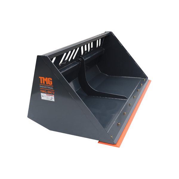 TMG Industrial Heavy-Duty 72” Skid Steer Snow Mulch Bucket, Bolt-On Cut Edge, 1500-lb Weight Capacity, Universal Quick Mount, TMG-SN72 Sale - Image 5