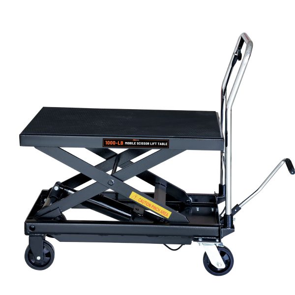 TMG Industrial 1100-lb Mobile Scissor Lift Table, 34” Lifting Height, Foot Pedal Operation, Rubber Padded Tabletop, TMG-ALS05 Online now - Image 3